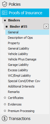 Proofs of Insurance - Binders (expanded)