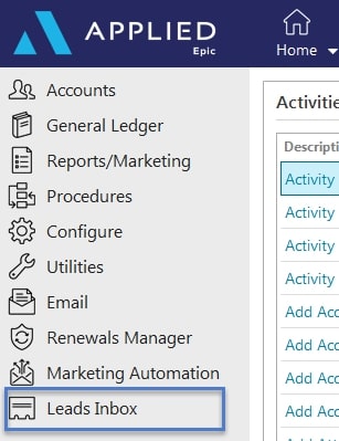 Leads Inbox Search Home