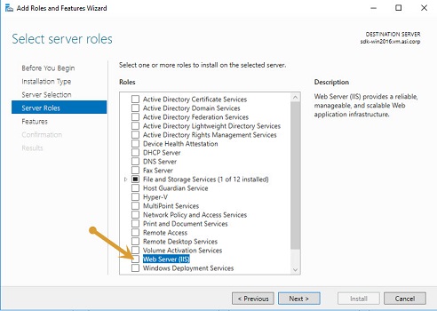 Select Server Roles